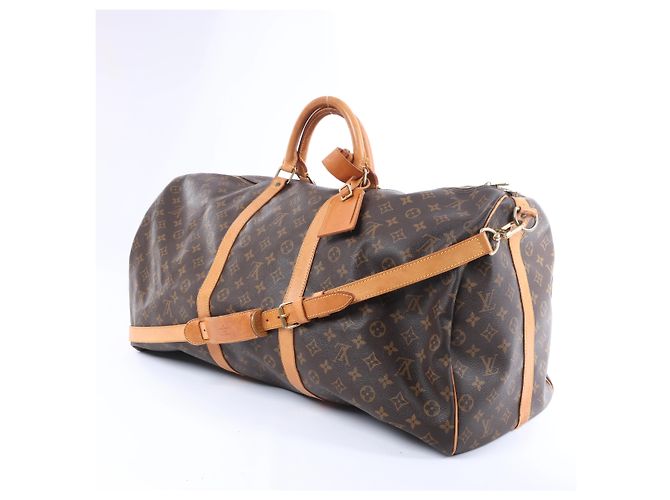 Louis Vuitton Monogram Keepall Bandrière 60 Travel Bag in Brown - view 2