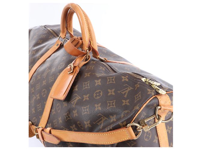 Louis Vuitton Monogram Keepall Bandrière 60 Travel Bag in Brown - view 3