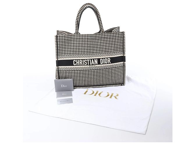 Christian Dior Book Tote Große Canvas Tote Bag Schwarz × Weiß - Ansicht 13