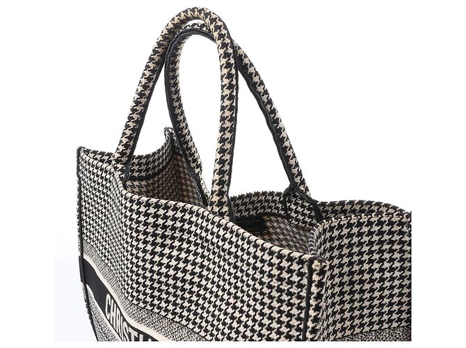 Christian Dior Book Tote Große Canvas Tote Bag Schwarz × Weiß - Ansicht 3