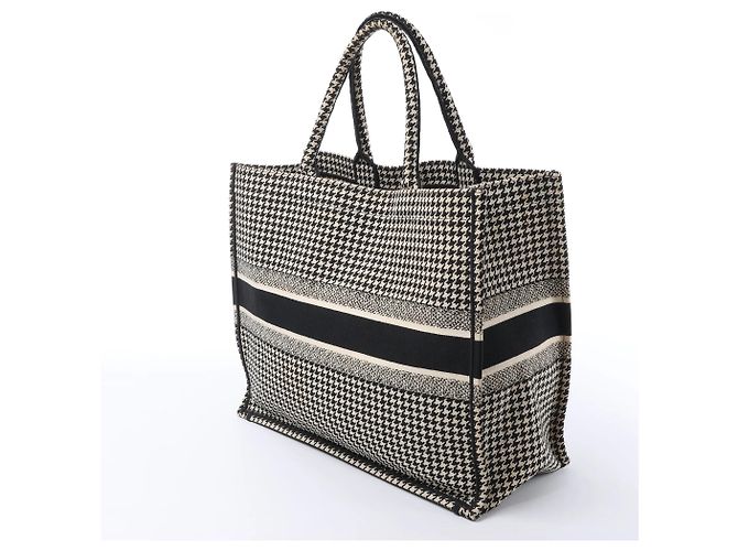 Christian Dior Book Tote Große Canvas Tote Bag Schwarz × Weiß - Ansicht 4