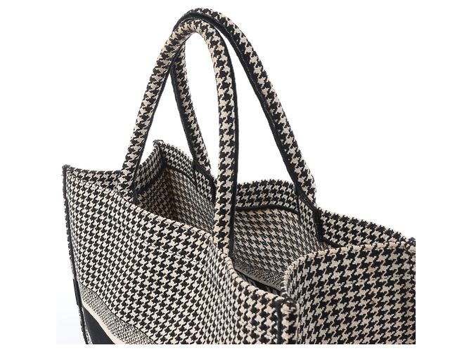 Christian Dior Book Tote Große Canvas Tote Bag Schwarz × Weiß - Ansicht 5