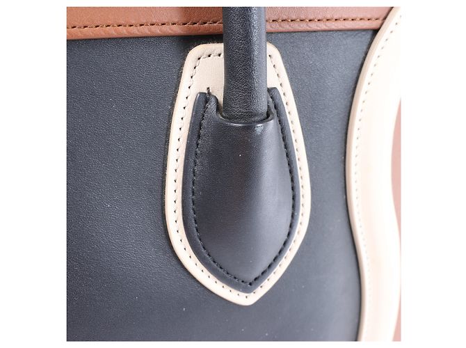 Céline Borsa a mano in pelle Celine Luggage Micro Shopper in nero e marrone Multicolore - vista 11