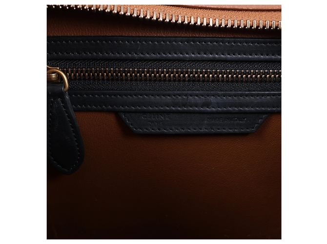 Céline Borsa a mano in pelle Celine Luggage Micro Shopper in nero e marrone Multicolore - vista 12