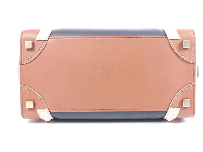 Céline Borsa a mano in pelle Celine Luggage Micro Shopper in nero e marrone Multicolore - vista 8