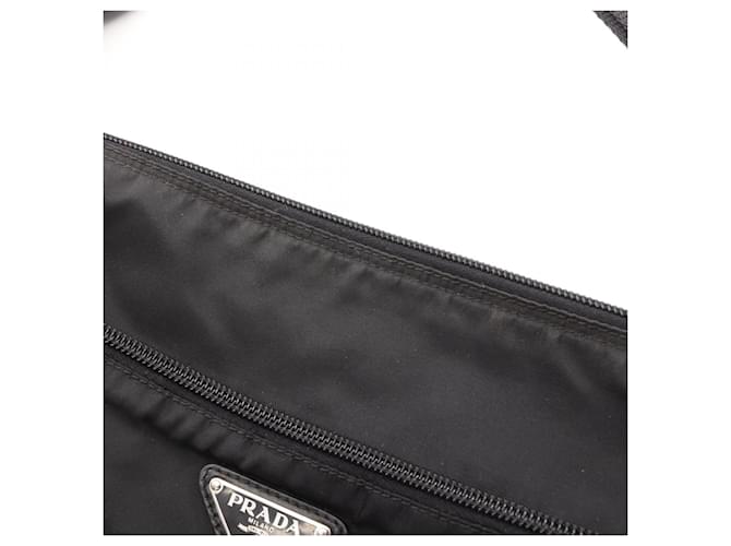 Borsa a tracolla Prada Triangle Logo nera Nero - vista 8
