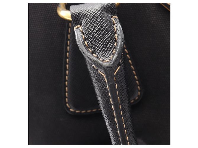 Saffiano Bolsa de mão 2-Way Prada PRADA com placa Triangle Preto - vista 10