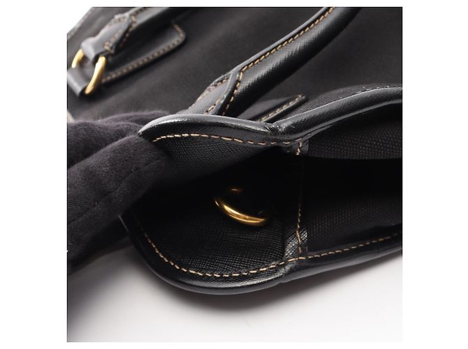 Saffiano Bolsa de mão 2-Way Prada PRADA com placa Triangle Preto - vista 11