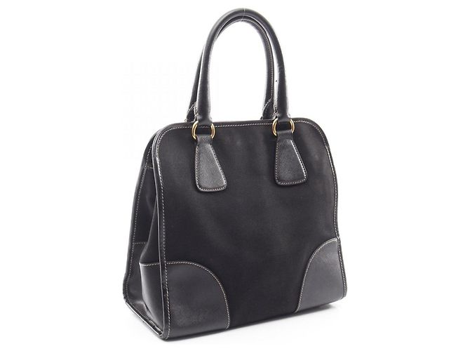 Saffiano Bolsa de mão 2-Way Prada PRADA com placa Triangle Preto - vista 2