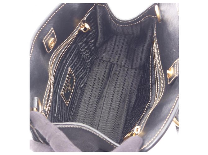 Saffiano Bolsa de mão 2-Way Prada PRADA com placa Triangle Preto - vista 3