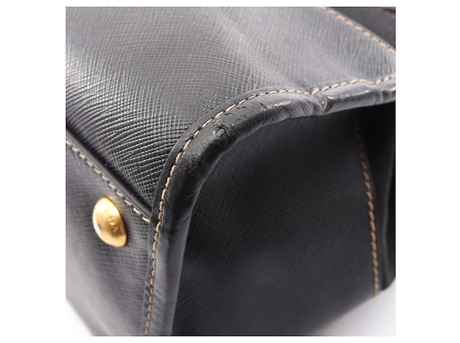 Saffiano Bolsa de mão 2-Way Prada PRADA com placa Triangle Preto - vista 6