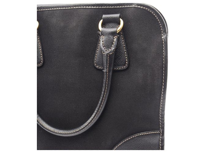 Saffiano Bolsa de mão 2-Way Prada PRADA com placa Triangle Preto - vista 9