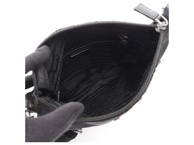 Saffiano Bolso de hombro con logo triangular Prada Negro - vista 3