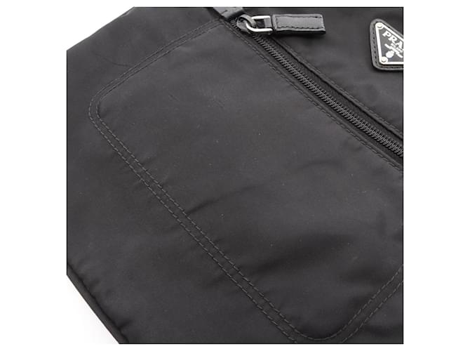 Saffiano Bolso de hombro con logo triangular Prada Negro - vista 8