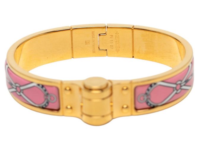 Hermès Bracciale Rigido Hermes Charnière PM Rosa D'oro - vista 4