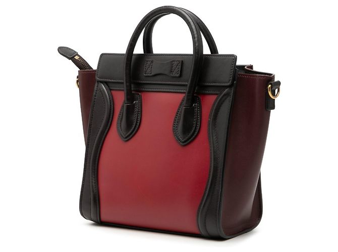 Céline Borsa Celine Luggage Nano Shopper Marrone Rosso Bordò - vista 2