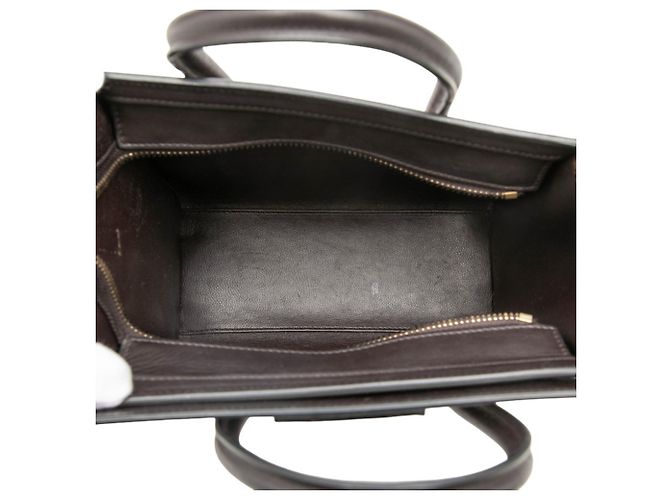 Céline Borsa Celine Luggage Nano Shopper Marrone Rosso Bordò - vista 4