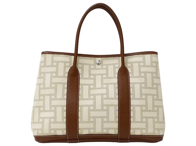 Hermès Borsa Tote Hermes Garden Party PM Marrone - vista 2