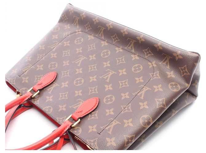 Louis Vuitton Flower Tote Bag Braun Rot Monogramm - Ansicht 6