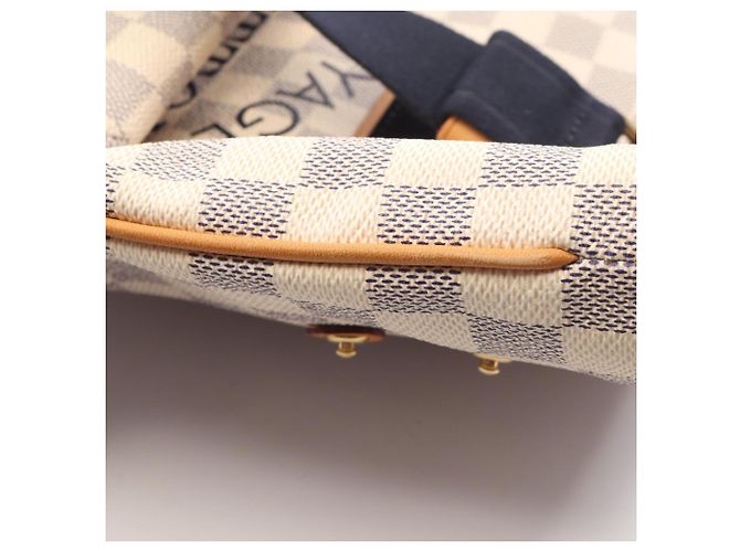 Borsa Tote Louis Vuitton Plan Soleil Cabas PM Bianco Blu navy - vista 11