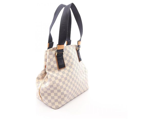 Borsa Tote Louis Vuitton Plan Soleil Cabas PM Bianco Blu navy - vista 2
