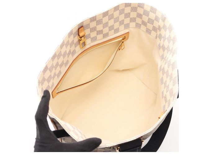 Borsa Tote Louis Vuitton Plan Soleil Cabas PM Bianco Blu navy - vista 3