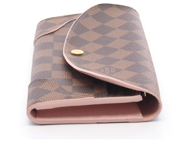 Louis Vuitton Portefeuille Caïssa Bi-fold Long Wallet Marrone Rosa Damier ebene - vista 6