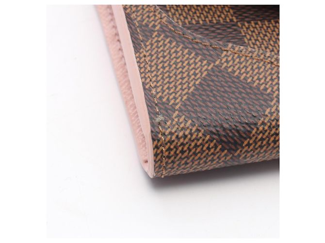 Louis Vuitton Portefeuille Caïssa Bi-fold Long Wallet Marrone Rosa Damier ebene - vista 7