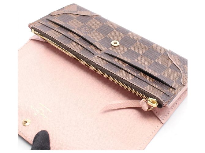 Louis Vuitton Portefeuille Caïssa Bi-fold Long Wallet Marrone Rosa Damier ebene - vista 8