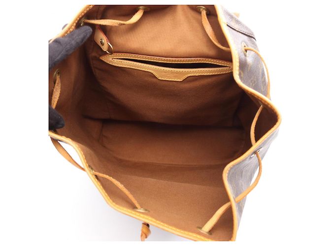 Zaino Louis Vuitton Montsouris GM Marrone Monogramma - vista 3