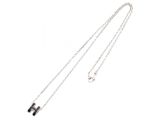 Hermès Collar Hermes MINI POP H Negro Plata - vista 2