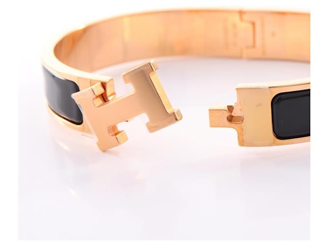 Hermès Pulsera Hermes Click H Negro Dorado - vista 3