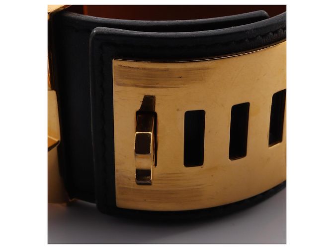 Hermès Hermes Collier de Chien Bangle Negro Dorado - vista 10