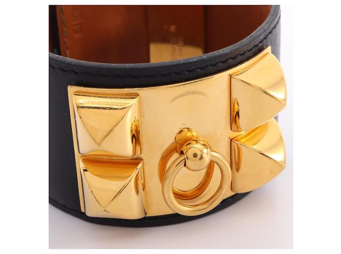 Hermès Hermes Collier de Chien Bangle Negro Dorado - vista 11