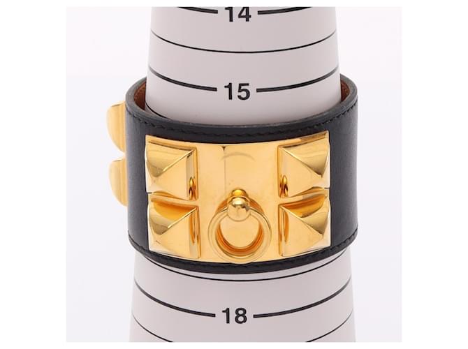 Hermès Hermes Collier de Chien Bangle Negro Dorado - vista 6