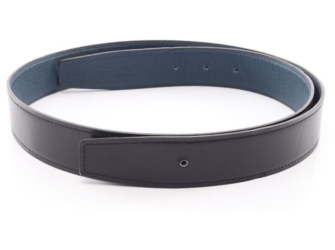 Hermès Hermes Constance Reversible H-Belt Black Navy blue - view 6