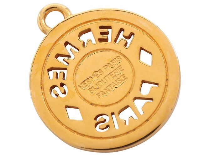 Hermès Hermes vergoldete Halskette mit Anhänger Golden - Ansicht 2