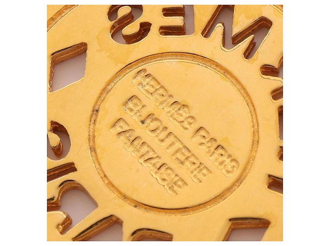 Hermès Hermes vergoldete Halskette mit Anhänger Golden - Ansicht 3