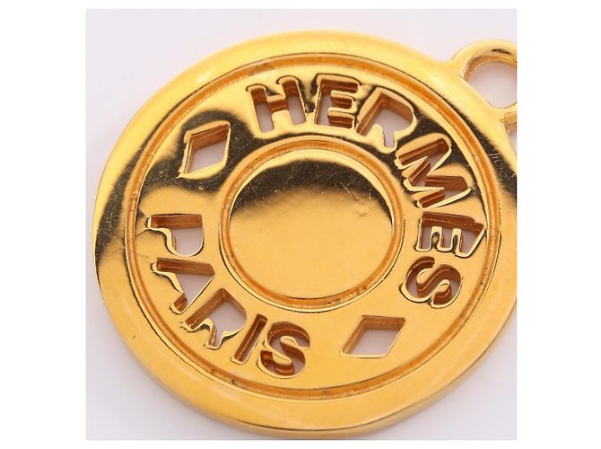 Hermès Hermes vergoldete Halskette mit Anhänger Golden - Ansicht 4