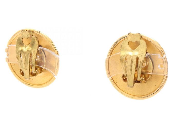 Hermès Boucles d'oreilles clips rondes en corne Hermes Doré - vue 2