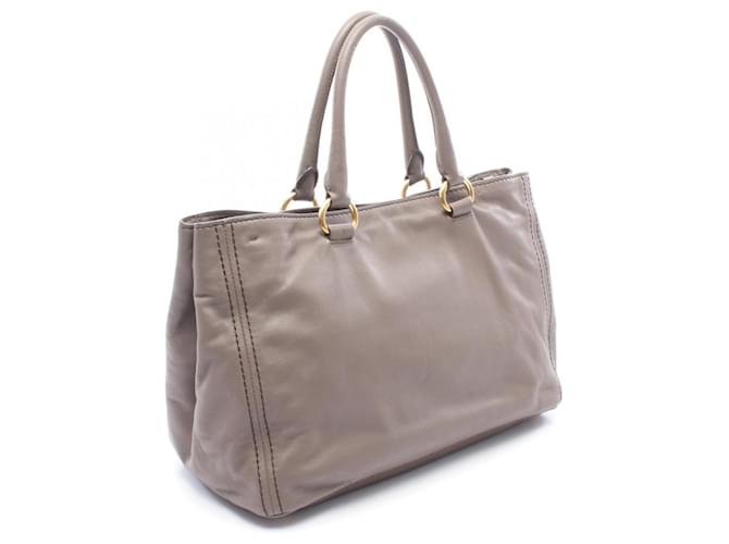 Prada Leder-Tote-Bag Beige - Ansicht 2