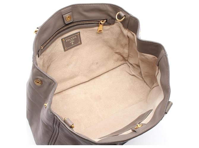 Prada Leder-Tote-Bag Beige - Ansicht 3