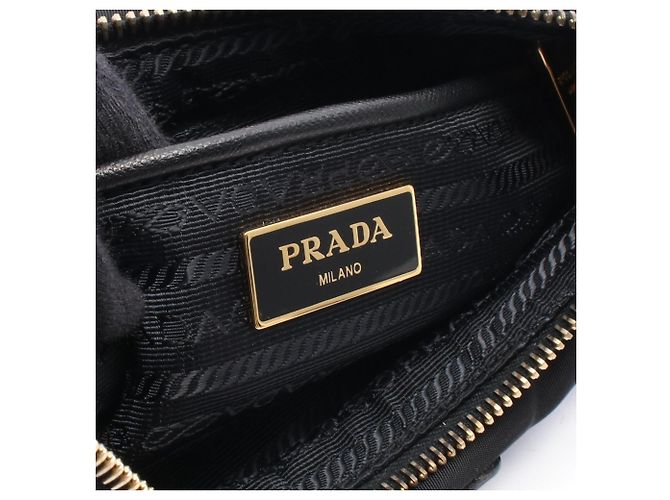Borsa a tracolla Prada TESSUTO+SAFFIAN Nero - vista 4