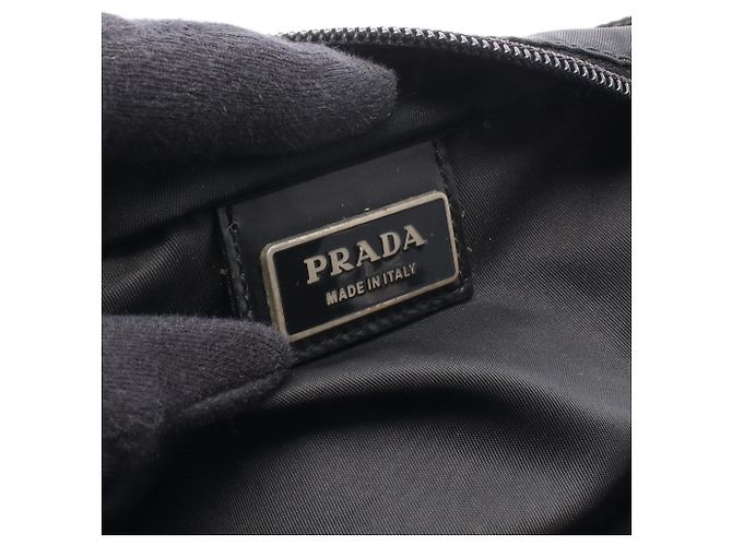 Borsa a mano Prada in nylon e pelle nera Nero - vista 4