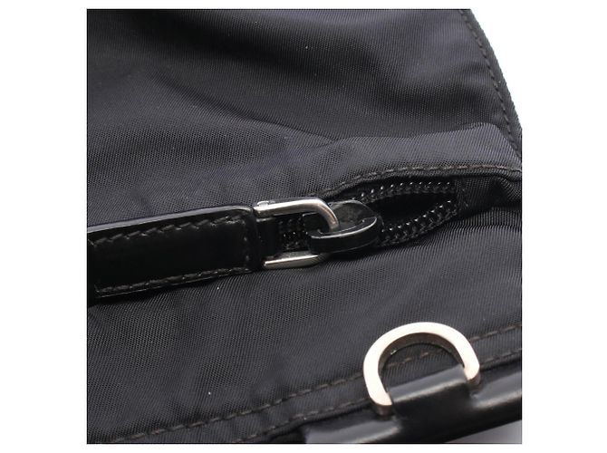 Borsa a mano Prada in nylon e pelle nera Nero - vista 7