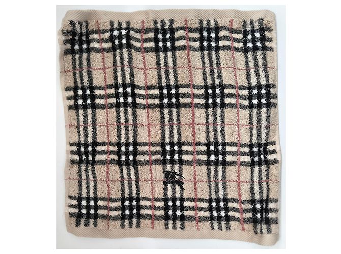 Ensemble de serviettes Burberry en coton beige - vue 4