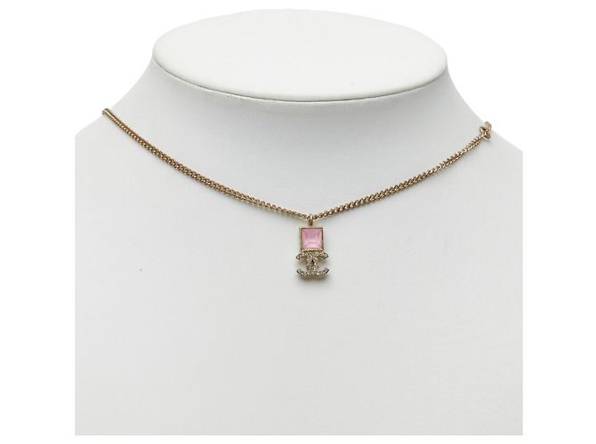 Chanel Coco Mark Kettenanhänger Halskette Pink - Ansicht 7