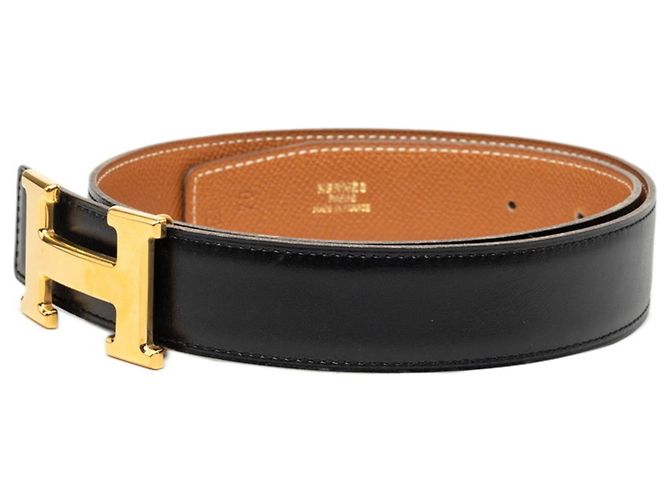 Hermès Hermes Constance H Gürtel aus Leder in Schwarz/Braun - Ansicht 2