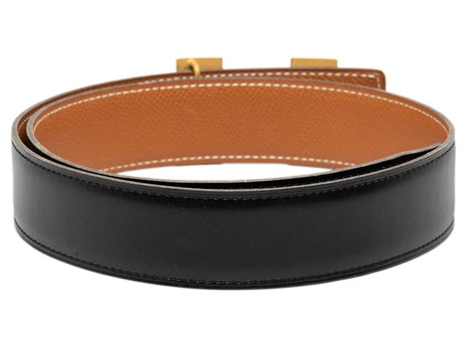 Hermès Hermes Constance H Gürtel aus Leder in Schwarz/Braun - Ansicht 3