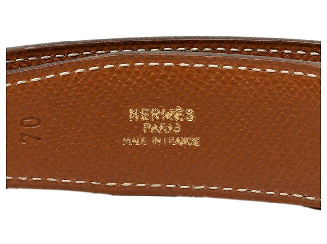 Hermès Hermes Constance H Gürtel aus Leder in Schwarz/Braun - Ansicht 5